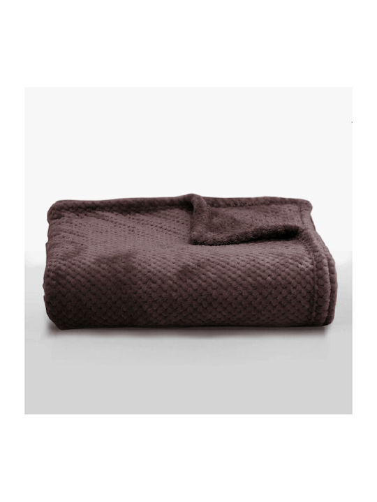 Go Smart Home Cosy Life Κουβέρτα Βελουτέ Μονή 160x220εκ. Καφέ Σκούρο
