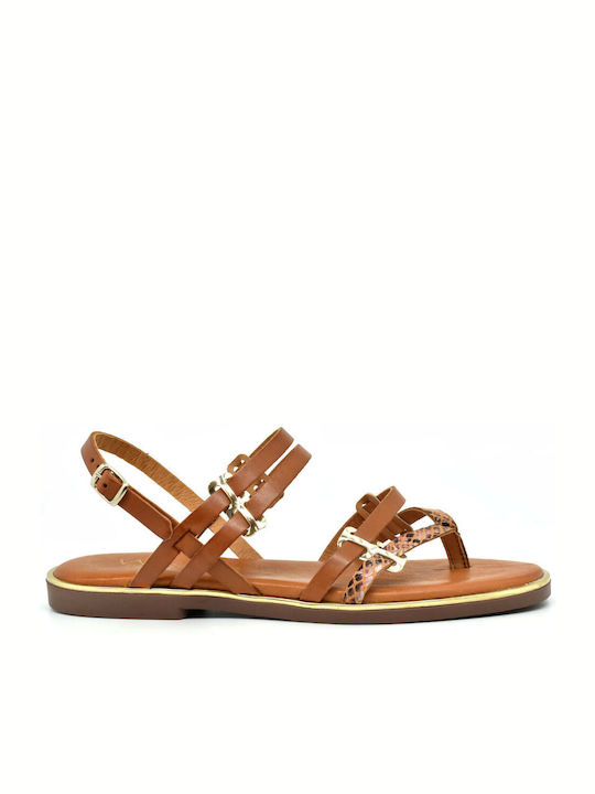 Wikers Leather Women's Sandals Tabac Brown