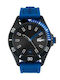 Lacoste Herrenuhr 43mm Batterie mit Blau Kautschukarmband
