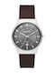 Skagen Sundby Ανδρικό Ρολόι 40mm Μπαταρίας με Καφέ Δερμάτινο Λουράκι