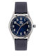 Ceas Barbati Code Four 42mm cu Baterie cu Curea din piele Argintie