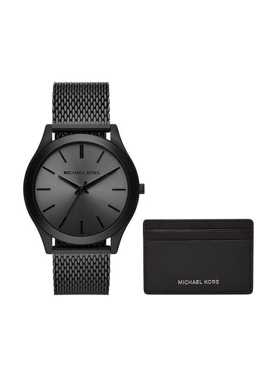 Michael Kors Runway Ανδρικό Ρολόι 44mm Μπαταρίας με Μαύρο Μεταλλικό Μπρασελέ