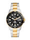 Fossil Ανδρικό Ρολόι 42mm Μπαταρίας με Ασημί Μεταλλικό Μπρασελέ