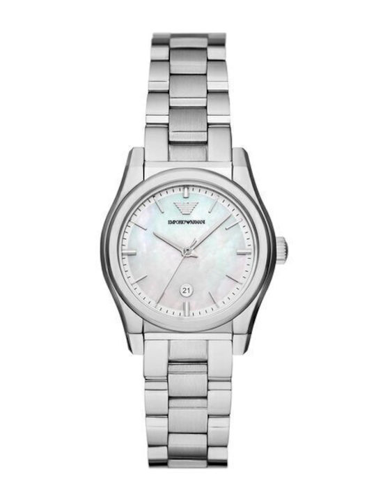 Emporio Armani Damen Uhr mit Silber Metallarmband