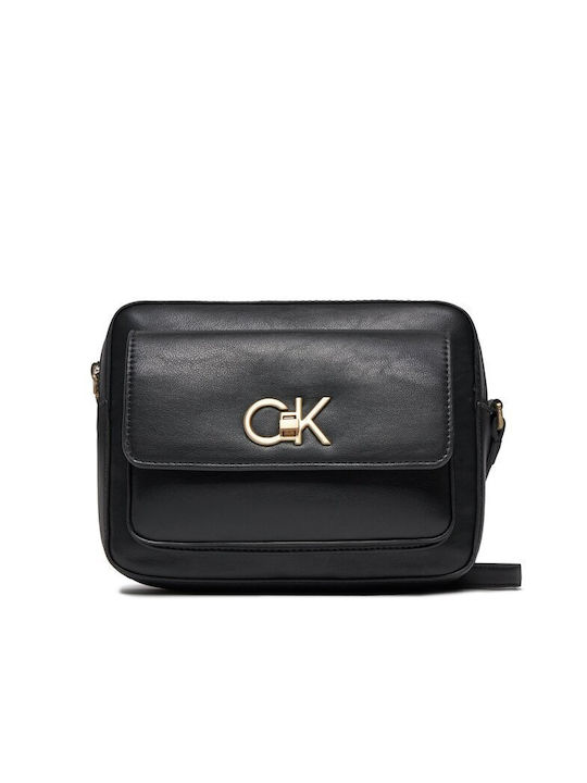 Calvin Klein Re-lock Camera Γυναικεία Τσάντα Χιαστί Μαύρη