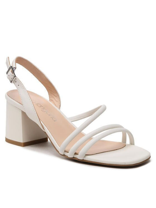 Eva Longoria Damen Flache Sandalen in Weiß Farbe