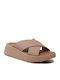 Damenplattformen Beige