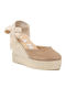 Hamptons Damenplattformen in Stil Espadrilles Braun
