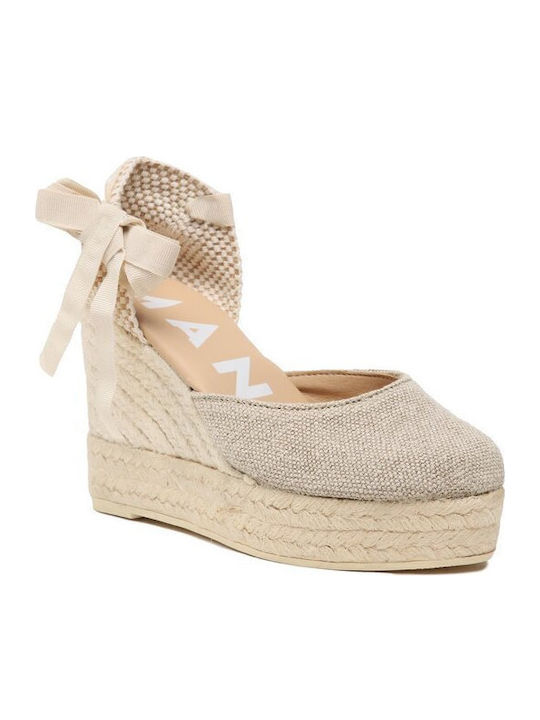 Platforme Dama De Vară Tip Espadrile Bej