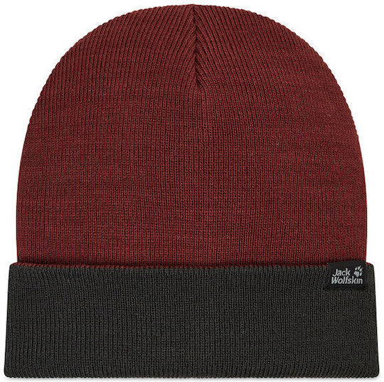 Beanie Frauen Beanie mit Rippstrick in Burgundisch Farbe