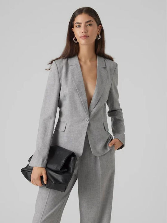 Vero Moda Lang Damen Blazer medium grey melange