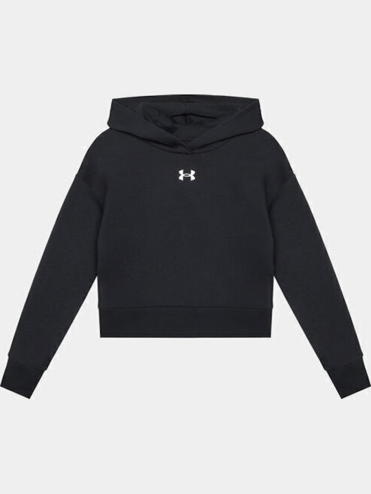 Under Armour Fleece Kids Sweatshirt with Hood and Pockets Black Rival
