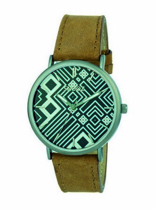 Snooz Ceas Barbati 40mm cu Baterie cu Curea din piele Maro