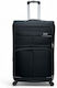 Olia Home Cabin Travel Bag Fabric Μαύρη with 4 Wheels