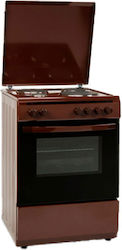Robin 65lt Stove with Enamel Burners W60cm Καφέ