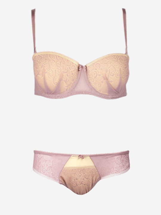 Norddiva Lace Underwear Set with Bra & Brazil