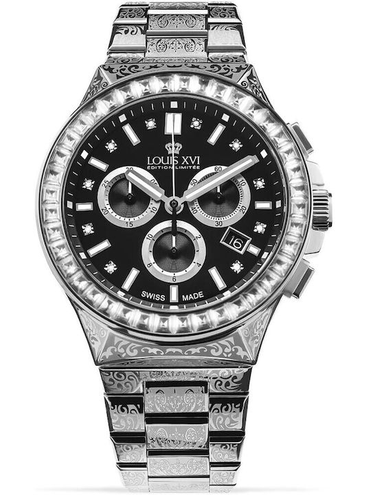 Louis XVI Men's Watch 42mm Chronograph Battery with Silver Metal Bracelet