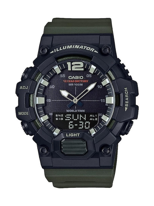 Casio Watch Battery with Green Rubber Strap