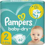 Pampers Baby Dry Jumbo Πάνες με Αυτοκόλλητο No. 2 για 4-8kg 62τμχ