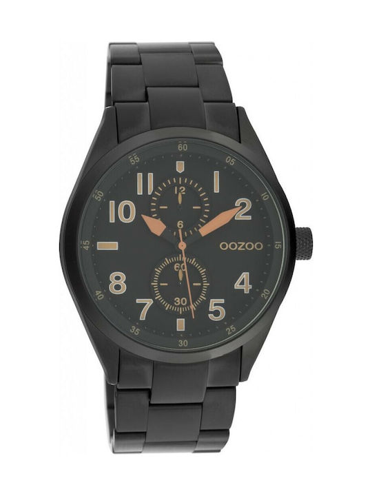 Oozoo Timepieces Uhr Batterie mit Schwarz Metallarmband