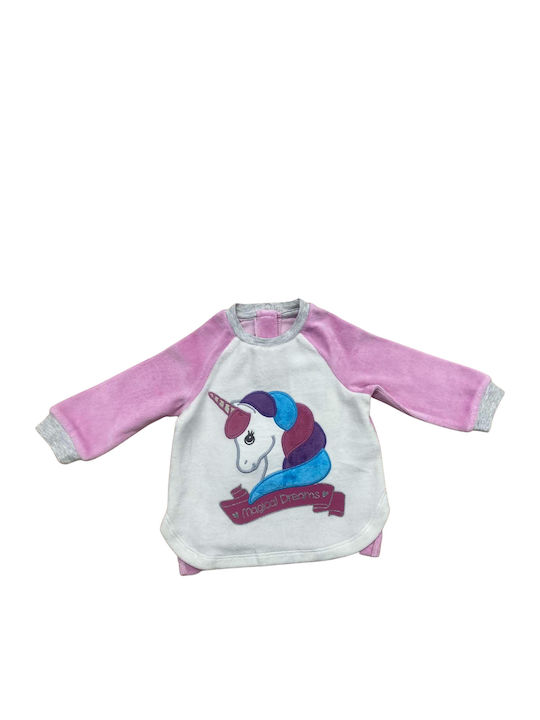Chicco Παιδική Πιτζάμα Χειμωνιάτικη Ροζ Unicorn