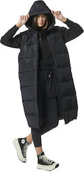 Body Action Women's Long Puffer Jacket for Winter with Hood Μαύρο.