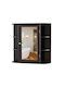 Costway Badezimmerspiegel aus MDF mit Regal & Schrank 66x63cm Braun