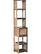Eurocasa Furniture Wall Mounted Bathroom Shelf Wooden 38.5x30x170cm Gray
