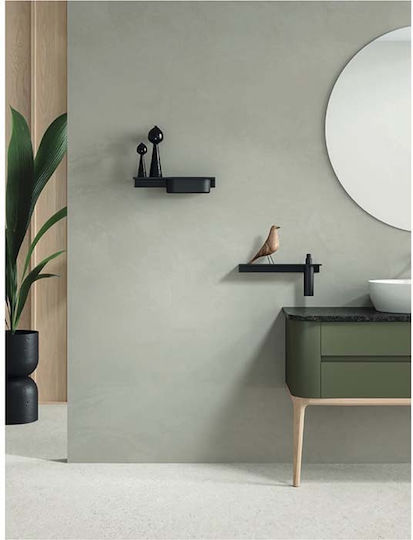 Geesa Montat pe perete Raft Baie Metal 12.5x40x4.6cm Neagră