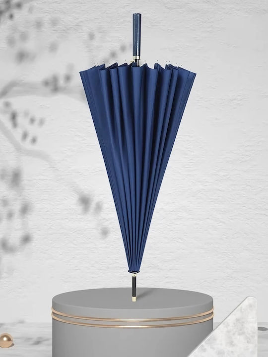 Windproof Automatic Umbrella Compact Navy Blue