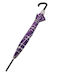 Guy Laroche Windproof Automatic Umbrella with Walking Stick Purple