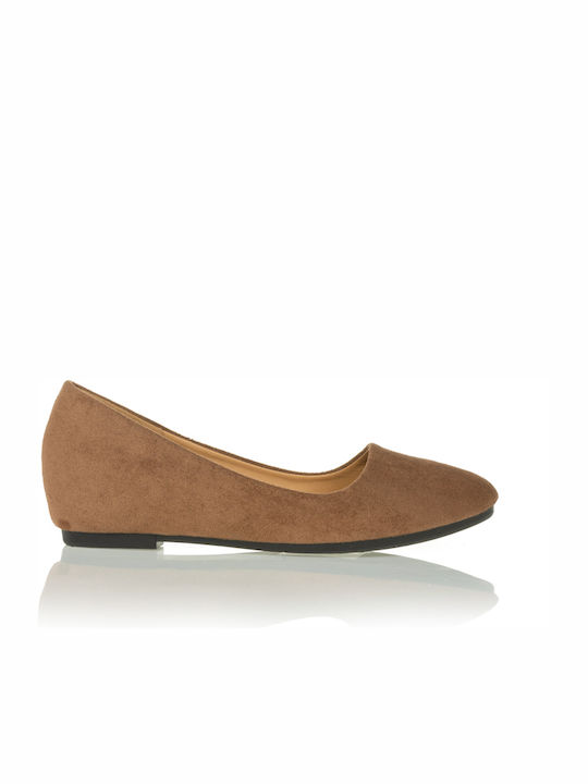 Tsoukalas Wildleder Damen Ballerinas in Braun F...