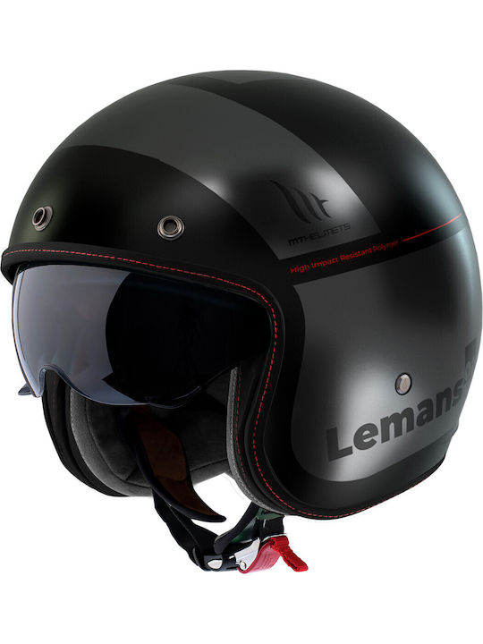 MT Le Mans 2 Sv S Mat Grey/Black Motorcycle Hel...