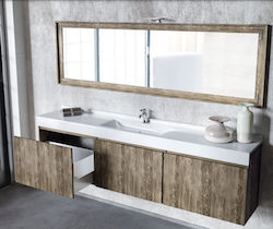 Sanitec Xenia Countertop with Sink & Mirror Brown