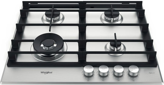 Whirlpool Εστία Υγραερίου Αυτόνομη 59x51εκ. Ασημί