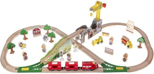 Kruzzel Eisenbahn Set mit Zug aus Holz für 3+ Jahre alt+ Jahre