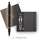 Parker Im Vibrant Rings Flame Pen Set Ballpoint Medium Orange (in a paper cassette)