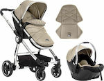 Kikka Boo Allure Adjustable 2 in 1 Baby Stroller Suitable for Newborn Beige