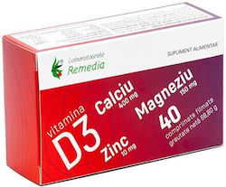 Laboratoarele Remedia Calciu Magneziu Zinc 40 Comprimate Laboratoarele Remedia Calciu Magneziu Zinc 40 Comprimate