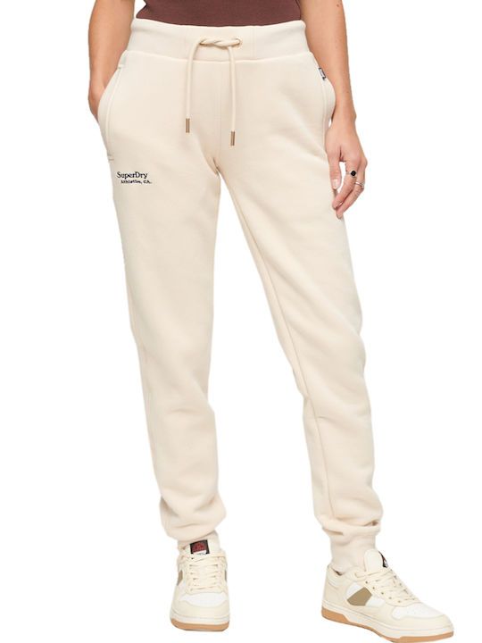 Superdry Essential Logo Pantaloni de trening pentru femei 9VB/TAPIOCA CREAM