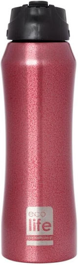 Ecolife Bottle Thermos Stainless Steel BPA Free 550ml Red with Straw