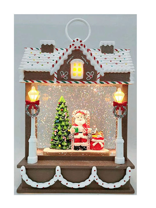 Crăciun Glob de Zăpadă Iluminată cu Moș Crăciun Baterie 20x26cm 1buc
