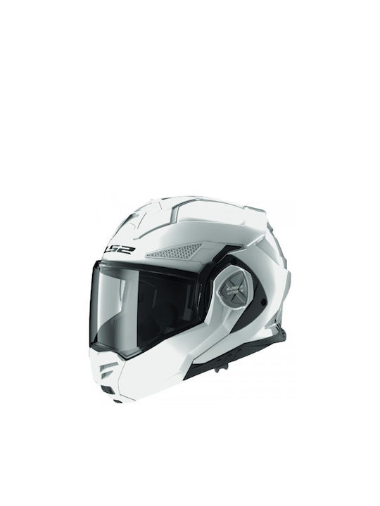 LS2 Advant X Solid White Motorcycle Helmet Flip...