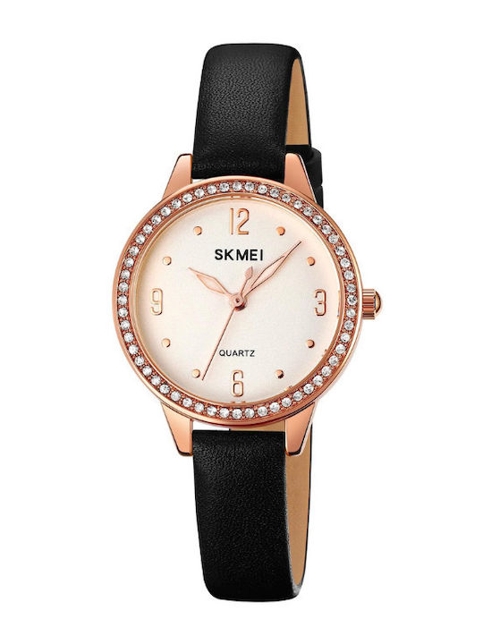 Skmei Women's Watch with Leather Strap Black/Ro...