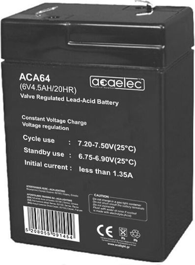 Aca ACA64 Μπαταρία UPS με Χωρητικότητα 4.5Ah και Τάση 6V