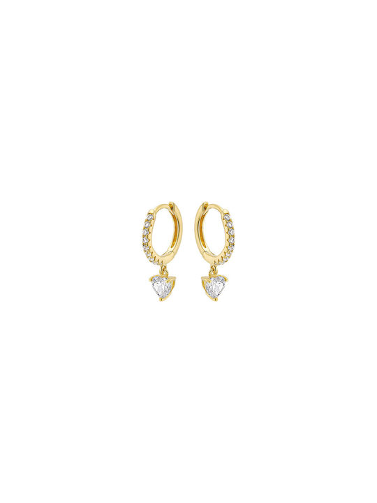 Vogue Earrings Hoops made of Silver Gold Plated with Stones