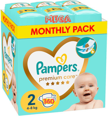 Pampers Scutece cu bandă adezivă Premium Care Premium Care Nr. 2 pentru 4-8 kgkg 360buc