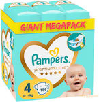 Pampers Premium Care Premium Care Πάνες με Αυτοκόλλητο No. 4 για 9-14kg 156τμχ