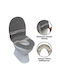 Fabric Toilet Seat Gray