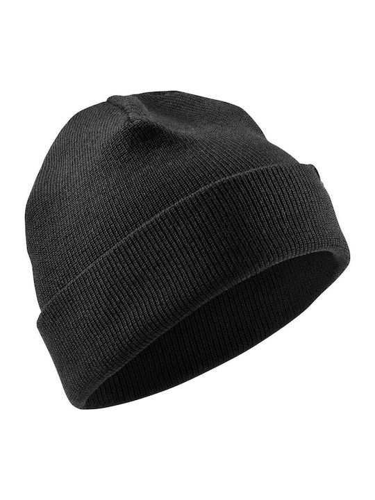 Beanie Unisex Σκούφος Πλεκτός σε Μαύρο χρώμα